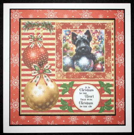 Christmas bauble Scottie card front 7 by Marion Kimberley-Scott