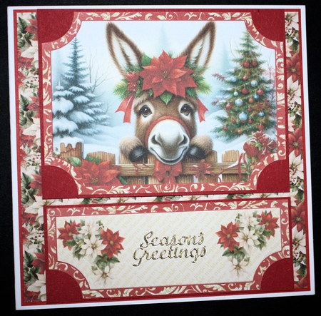 Poinsettia donkey easel topper and layered stopper(no base) 3 by Marion Kimberley-Scott