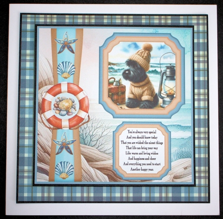 2 Panel Scottie by the sea card front 1 by Marion Kimberley-Scott