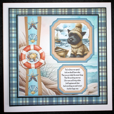 2 Panel Scottie by the sea card front 2 by Marion Kimberley-Scott