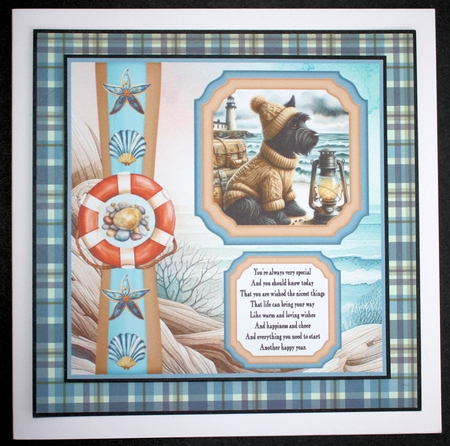 2 Panel Scottie by the sea card front 3 by Marion Kimberley-Scott
