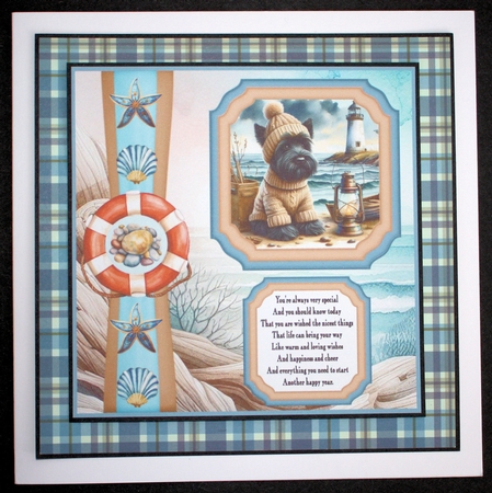 2 Panel Scottie by the sea card front 4 by Marion Kimberley-Scott