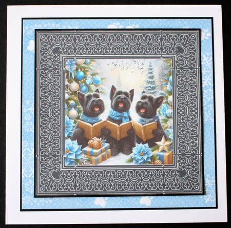 3 Christmas carol Scotties card front/toppers 2 by Marion Kimberley-Scott