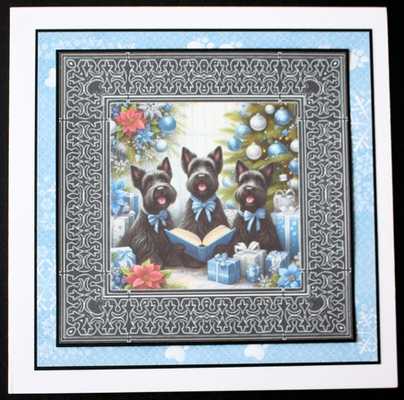 3 Christmas carol Scotties card front/toppers 3 by Marion Kimberley-Scott
