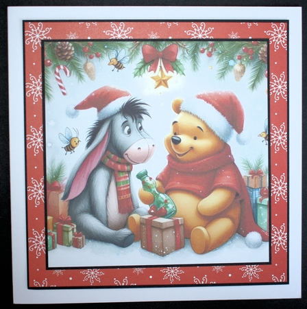 12 Christmas Pooh Bear and Eeyore Card Fronts 8 x 8 JPEG by Marion Kimberley-Scott