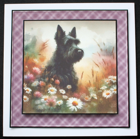 Watercolour Floral Dogs 12 by Marion Kimberley-Scott
