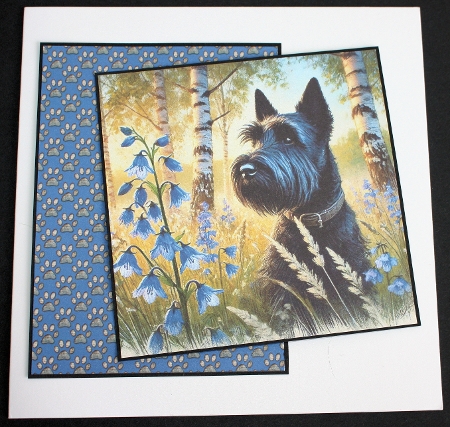 Paw Prints Backing Paper Dark Blue A4 by Marion Kimberley-Scott