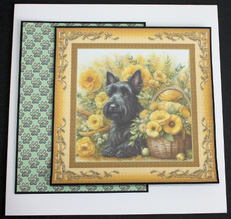 Paw Prints Backing Paper Green A4 by Marion Kimberley-Scott