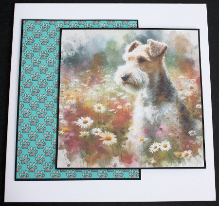 Paw Prints Backing Paper Teal A4 by Marion Kimberley-Scott