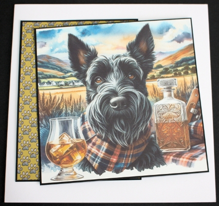 Paw Prints Backing Paper Mustard A4 by Marion Kimberley-Scott