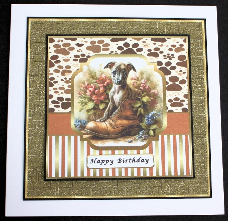 pup in boots greyhound by Marion Kimberley-Scott