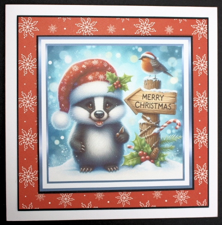 blue christmas badger by Marion Kimberley-Scott