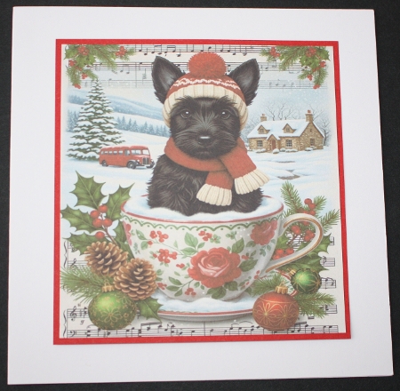 Christmas Snow Cup Pups 11 by Marion Kimberley-Scott