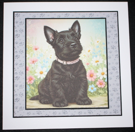 Pastel Floral Pups 4 by Marion Kimberley-Scott