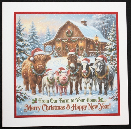 Festive farmyard 1 by Marion Kimberley-Scott