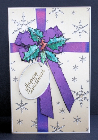 Elegant Christmas Holly Parcel Lottery Wallet Card by Marion Kimberley-Scott