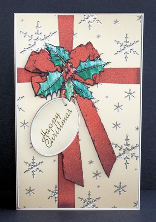Elegant Christmas Holly Parcel Lottery Wallet Card by Marion Kimberley-Scott