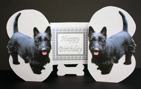Scottie Dog Bone Shaped Card by Marion Kimberley-Scott