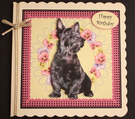 Black Highland Terrier Dog Decoupage by Marion Kimberley-Scott
