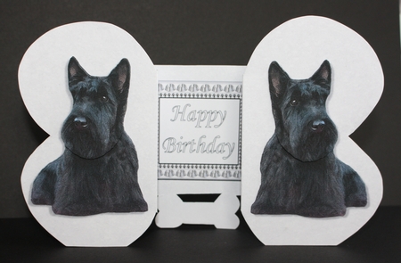 Scottish Terrier Bone Shaped Card by Marion Kimberley-Scott
