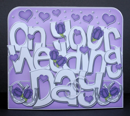 3D Wedding Day with Roses Pop Out Word Card Kit by Marion Kimberley-Scott