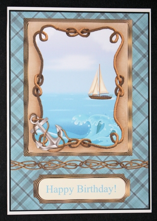 Nautical Boat Design Card for Male Birthday or Father's Day by Marion Kimberley-Scott