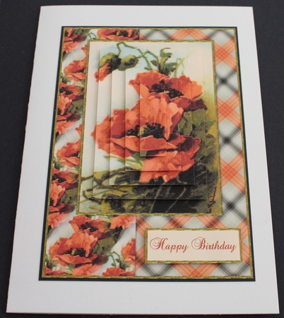 Beautiful Vintage Painted Poppies A5 Quick Card by Marion Kimberley-Scott
