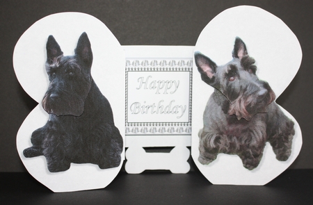 Scottie Dog Bone Shaped Card by Marion Kimberley-Scott