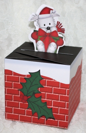 3D Xmas Westie Dog Shaped Top Gift Box Mini Kit by Marion Kimberley-Scott