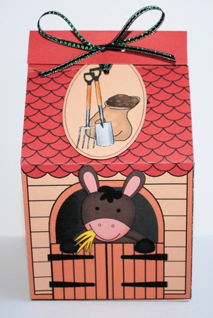 3D Coco Donkey Stable Milk Carton Money or Treat Box by Marion Kimberley-Scott