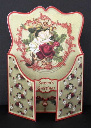 Christmas Roses Shaped Gatefold Card Mini Kit by Marion Kimberley-Scott