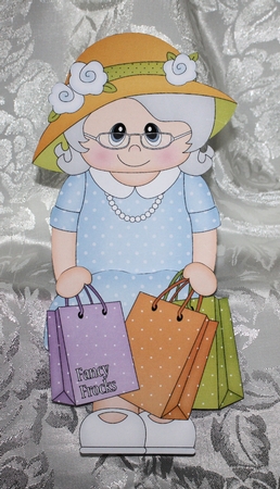 3D on the Shelf Card Kit - Gossip Galz - Shopping Suze by Marion Kimberley-Scott