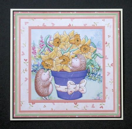 Daffodil Hedgehogs 7.5 All Occasions Decoupage Mini Kit by Marion Kimberley-Scott