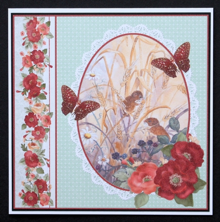 Field Mice, Butterflies and Poppies Decoupage Topper by Marion Kimberley-Scott