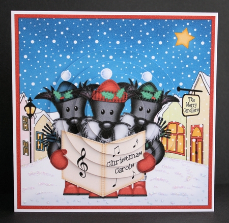 Christmas Carol Singing Scottie Dogs Merry Carollers Circle Pyramage Topper by Marion Kimberley-Scott