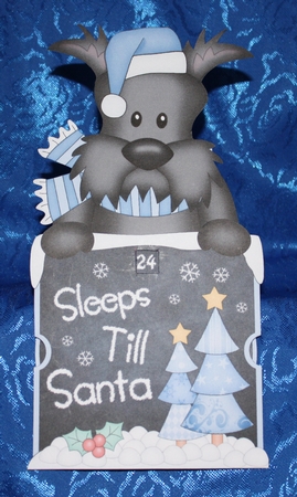 On the Shelf Sleeps Till Santa Card Kit - Hamish Scottie Dog by Marion Kimberley-Scott