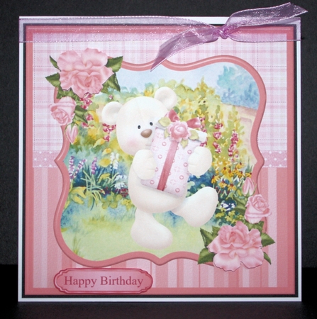 Sweet bear card topper & decoupage by Marion Kimberley-Scott