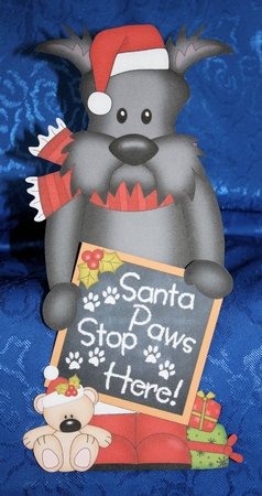 3D On the Shelf Card Kit - Hamish Scottie Dog has a message for Santa Paws by Marion Kimberley-Scott