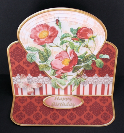 Wild Roses - Teardrop Pyramid Easel Card Mini Kit by Marion Kimberley-Scott