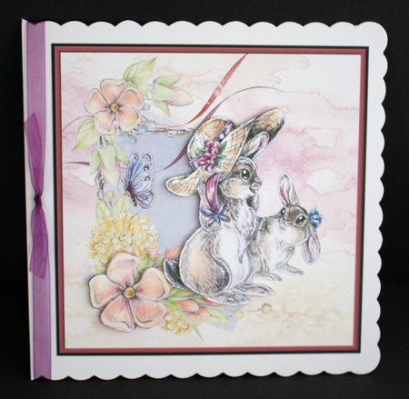 summer day with the rabbits 7x7 card by Marion Kimberley-Scott