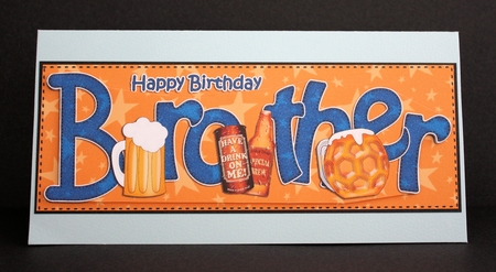 Large DL Birthday BROTHER 3D decoupage by Marion Kimberley-Scott