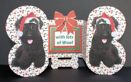 Cesky Terrier Christmas Bone Shaped Card by Marion Kimberley-Scott