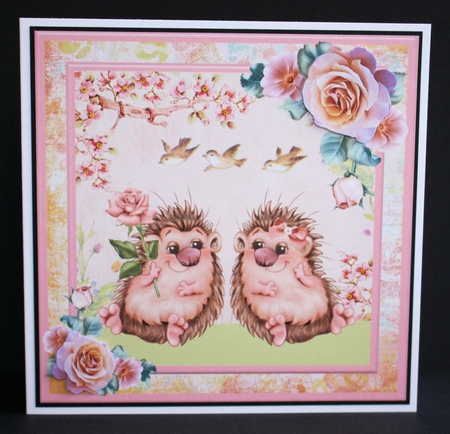 Hedgehog Love Card topper & decoupage by Marion Kimberley-Scott