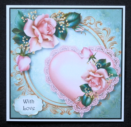 Hearts & Flowers - Powder Pink 8x8 by Marion Kimberley-Scott