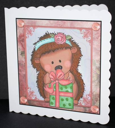 Hedgehog With Present 8x8 Mini Kit by Marion Kimberley-Scott