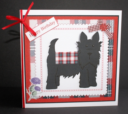Scottie Dog With or Without Tartan Coat by Marion Kimberley-Scott
