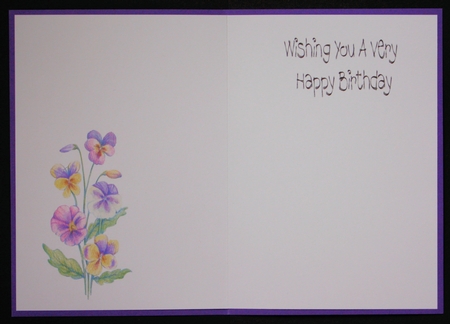 Pansy Birthday Insert by Marion Kimberley-Scott