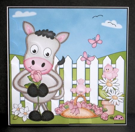 GiGi Horse has a Pretty Rose Scalloped Corner Stacker by Marion Kimberley-Scott