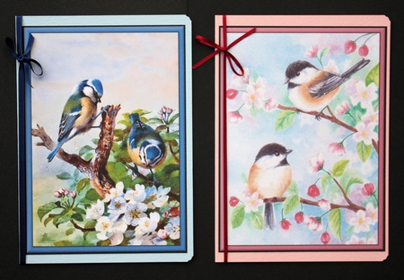 Blue Tits and Cherry Blossom Birds by Marion Kimberley-Scott