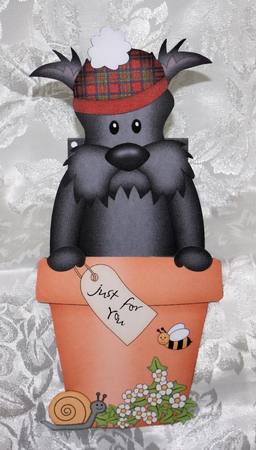 3D On the Shelf Card Kit - Flower Pot Friends Little Scottie Dog Hamish by Marion Kimberley-Scott